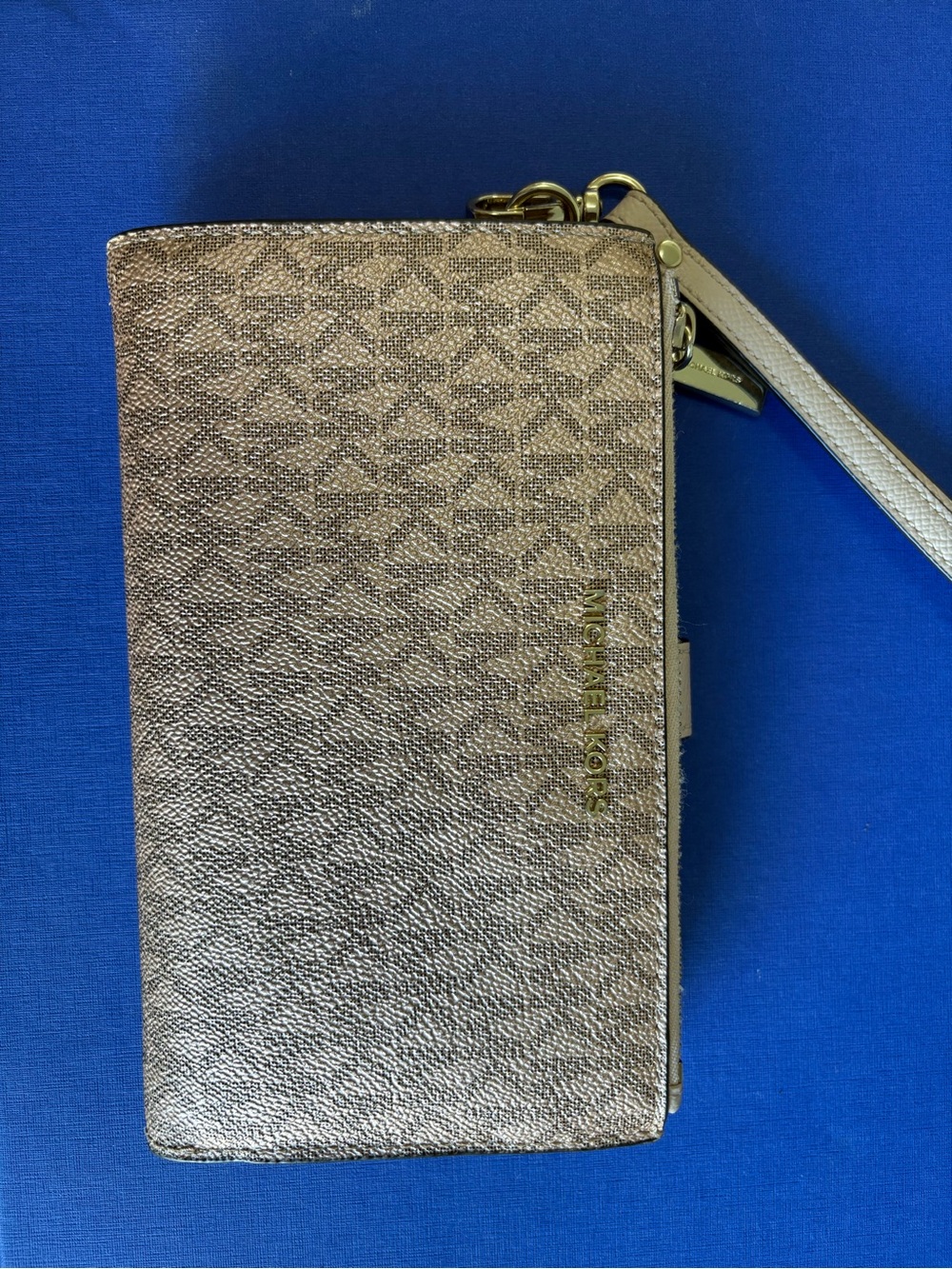 Michael Kors Gold Metallic Signature Wristlet/Clutch